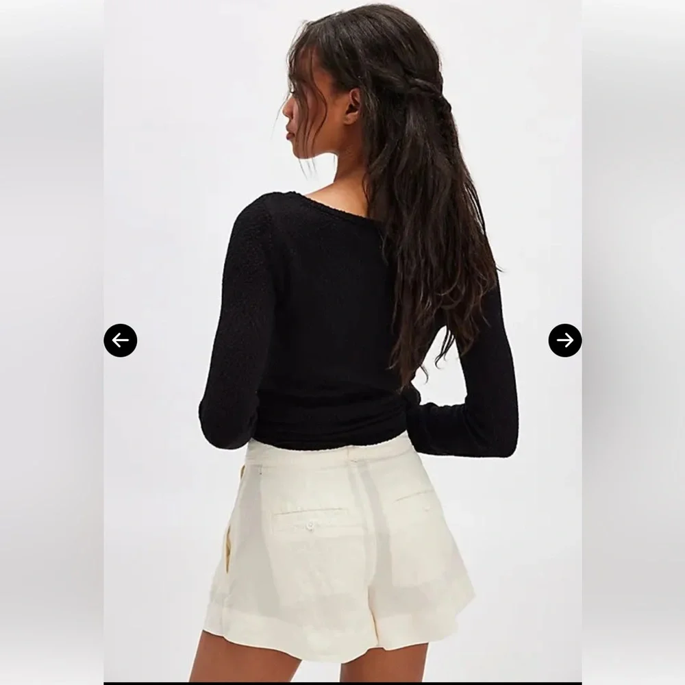 FREE PEOPLE Marina Tailored Trouser Shorts - Optic White Size 8 NWOT Retail $88 - Picture 4 of 7